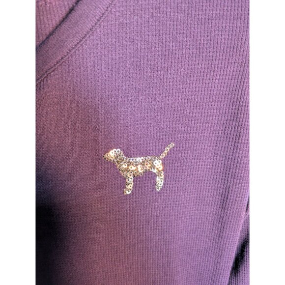 Victorias Secret Pink One Piece Naughty Is The New Nice Maroon Sequins, Size S - Picture 9 of 10